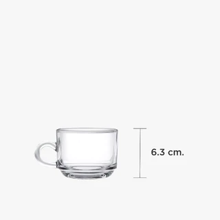 JJGLASS (Ocean) P00340 Stack Tea Cup - แก้วหูกาแฟ ชา 200 มล. สำหรับใส่กาแฟ ชาร้อน น้ำเต้าหู้ หรือเครื่องดื่มร้อน