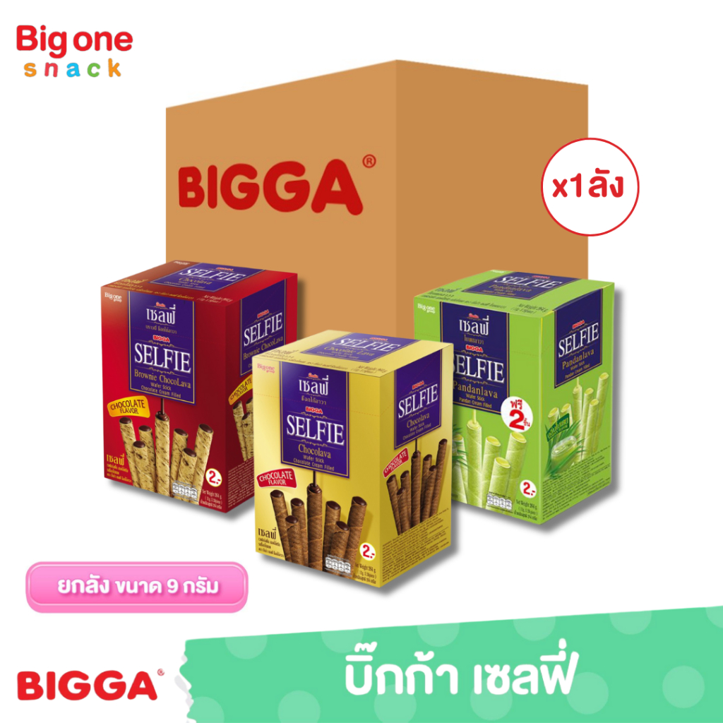 บิ๊กก้า เซลฟี่ เวเฟอร์สติ๊ก 9ก. (ยกลัง1x12x24)​
