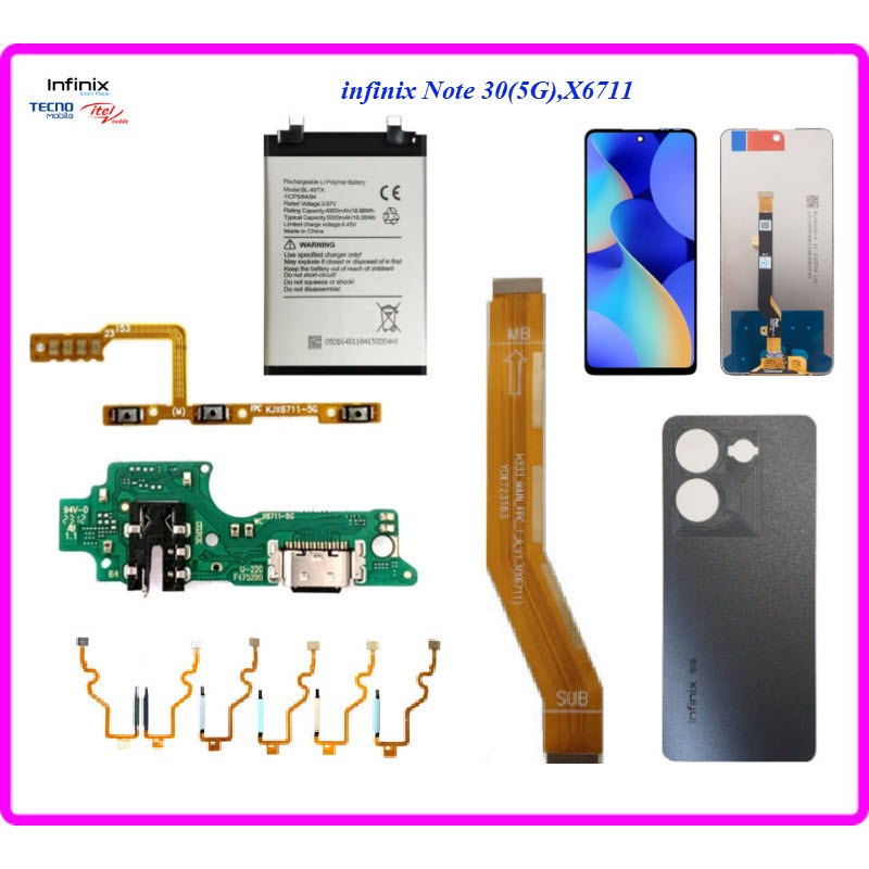 อะไหล่ สายแพร infinix Note 30(5G),X6711,ฝาหลัง,แบตเตอรี่ BL-49TX,หน้าจอ LCD.