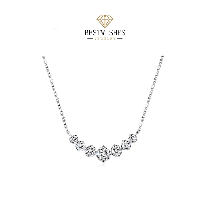 jewelry สร้อยคอทองคำขาว  สร้อยคอเพชร สร้อยคอรอยยิ้ม สร้อยค แฟชั่น  ของขวัญหมั้น X029L