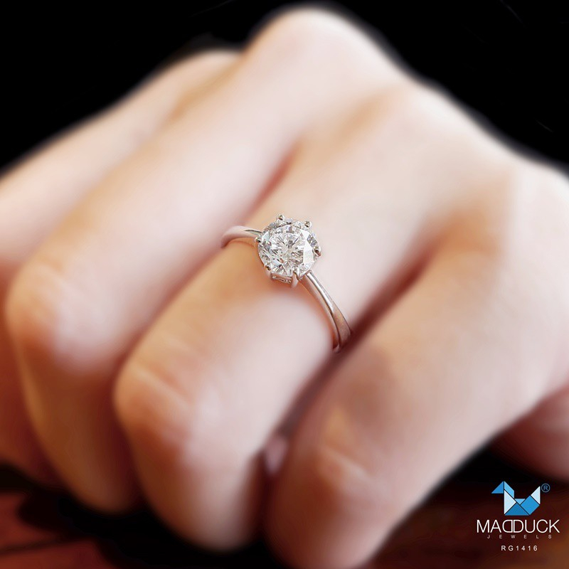 Madduckjewels แหวนเงินแท้ เพชร CZ ชุบโรเดียม RG1416