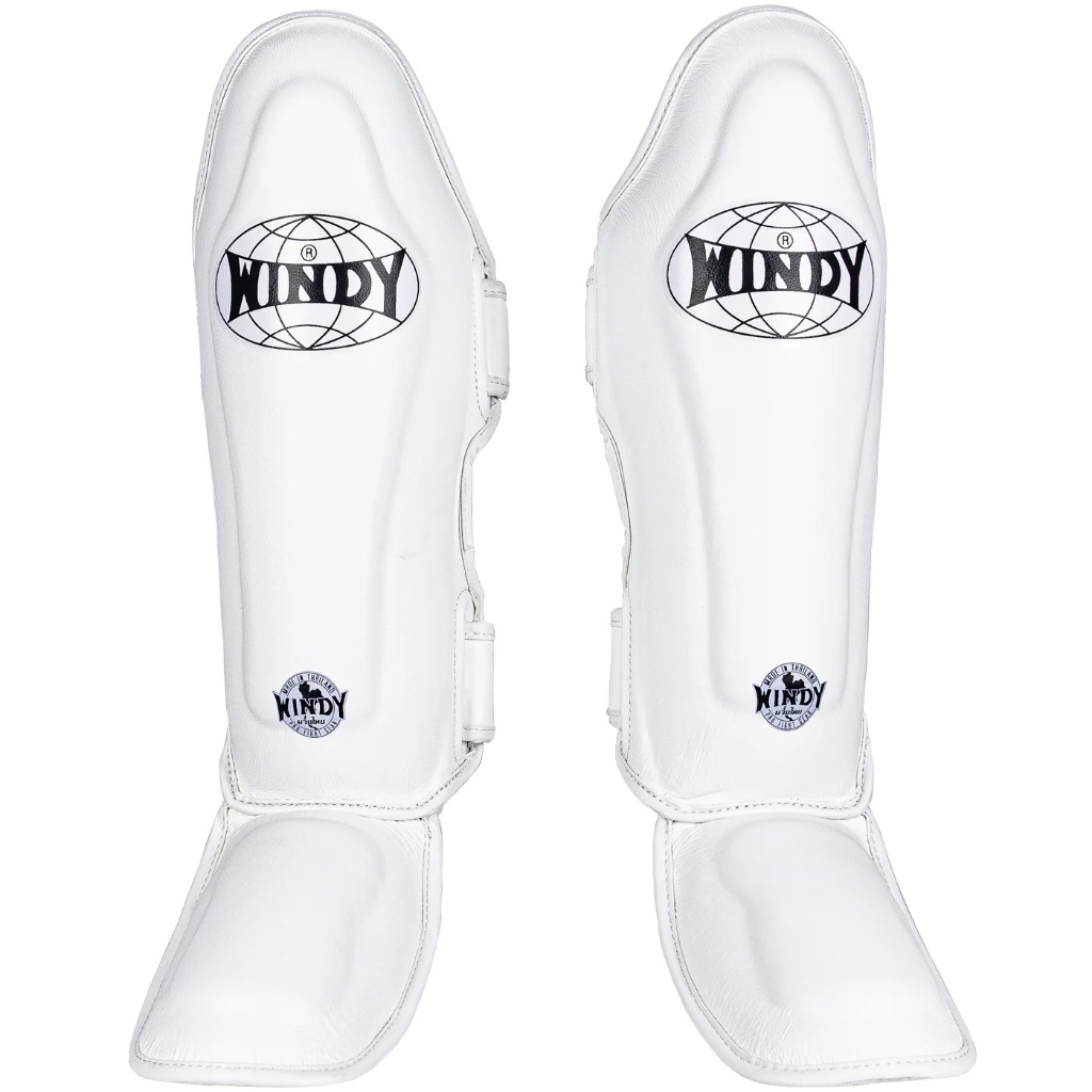วินดี้สนับแข้ง WSG3-WH สีขาว Windy shin guards – หนังวัวคัดพิเศษ S, M, L, XL | Windy Boxing Store