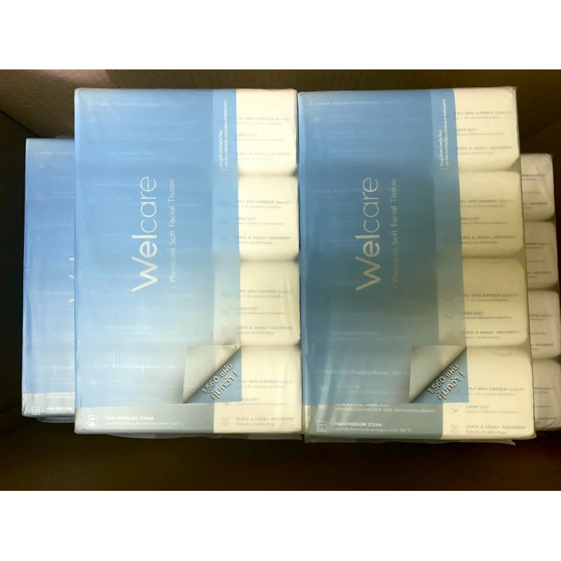 ❤️พร้อมส่ง❤️ทิชชู่Welcare หนา3ชั้น Welcare Premium Soft Facial Tissue