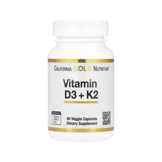 D3 K2 California Gold Nutrition, วิตามิน D3 + K2 บรรจุแคปซูล…