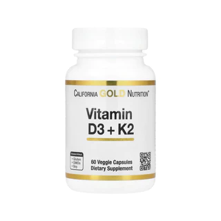 D3 K2 California Gold Nutrition, วิตามิน D3 + K2 บรรจุแคปซูลผัก 60 แคปซูล ของแท้นำเข้าจากอเมริกา