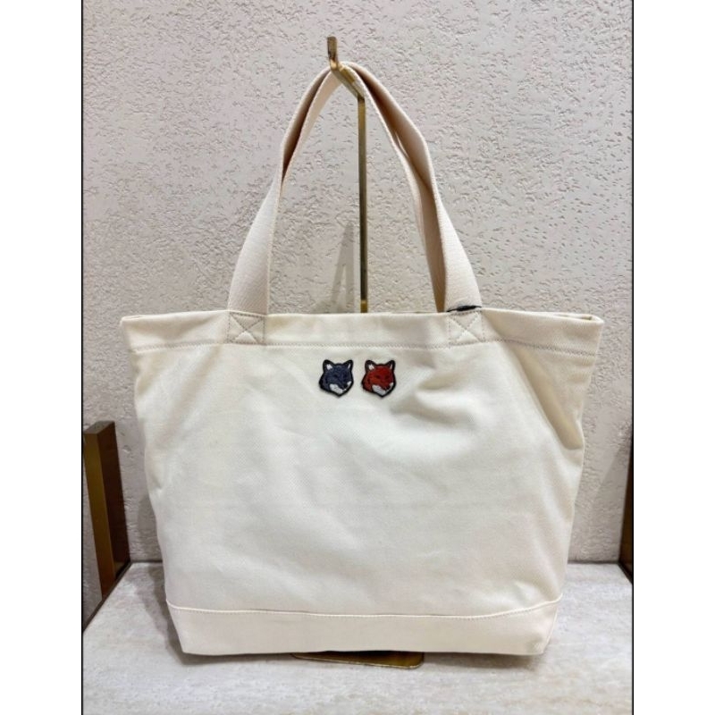 New Maison Kitsune tote Double fox head 🐺🦊มือ1ของแท้💯 พร้อมส่ง