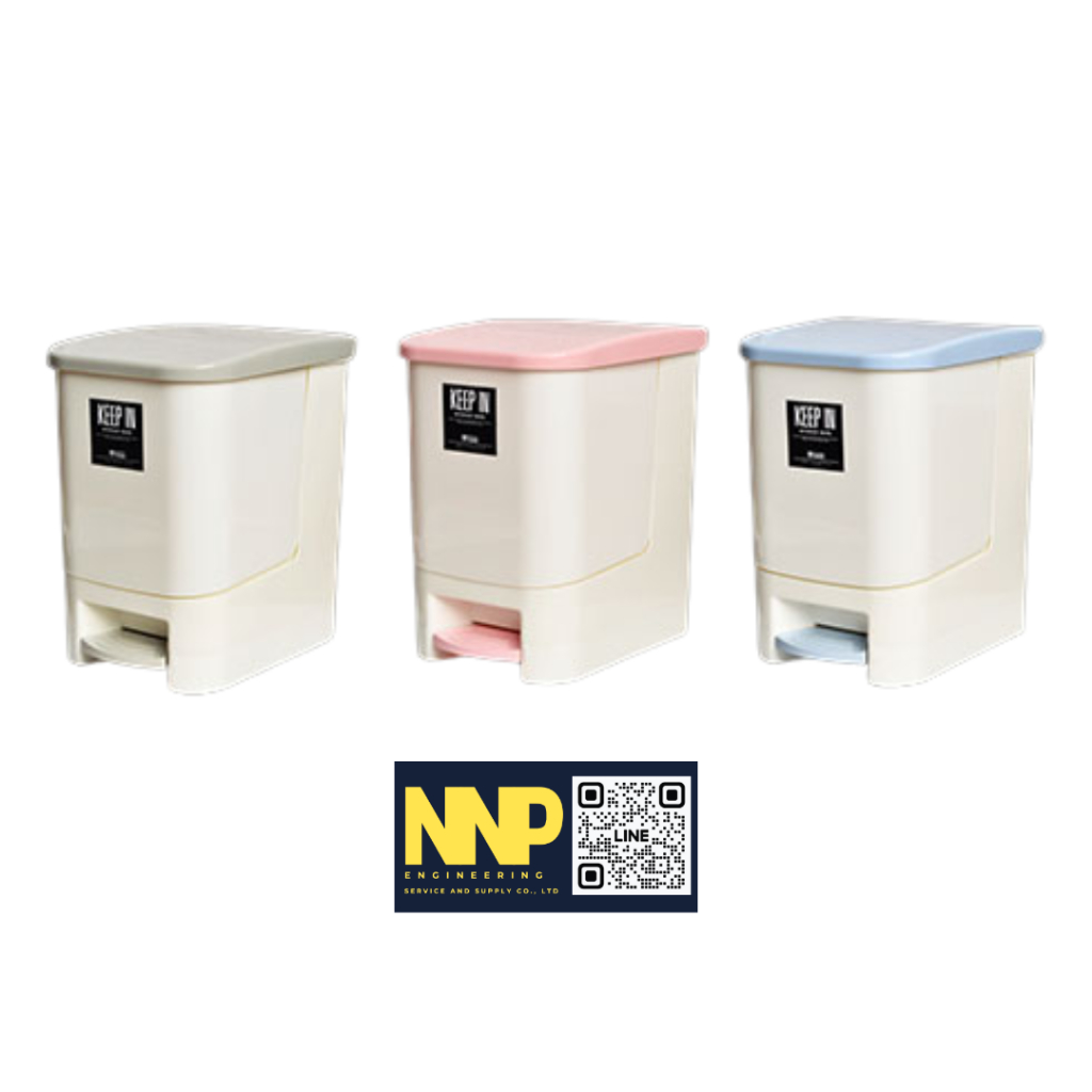 🗑️ RW9263 ถังขยะเหยียบทรงเหลี่ยม ขนาด 10 ลิตร 🗑️