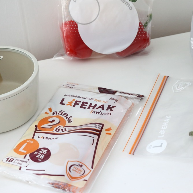ถุงซิป คลิกล็อค 2 ชั้น Zip Bag Lock ถุงเก็บอาหาร  Food grade ถุงเก็บผัก ผลไม้ เก็บของสด - รูปที่ 6