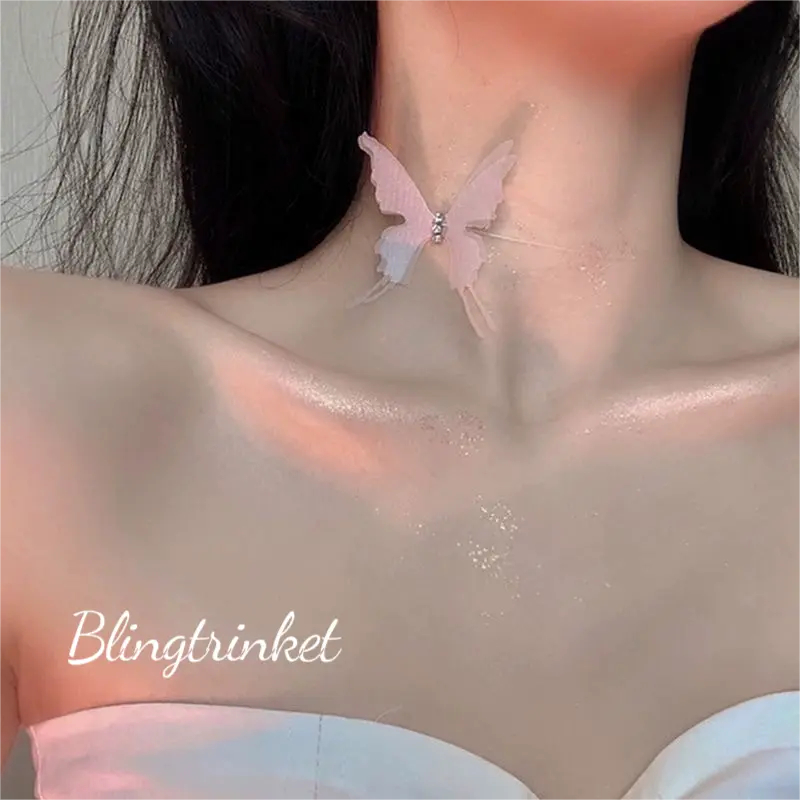 สร้อยคอผีเสื้อเซ็กซี่🦋 ปลอกคอลูกไม้♠️ หลากหลายสไตล์ให้เลือก ริบบิ้นลูกไม้ ราคาถูก.