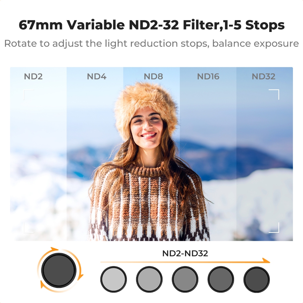 K&F CONCEPT 67mm mobile Phone clip black soft 1/4Filter mobile phone CPL Filter mobilePhone NDFilter
