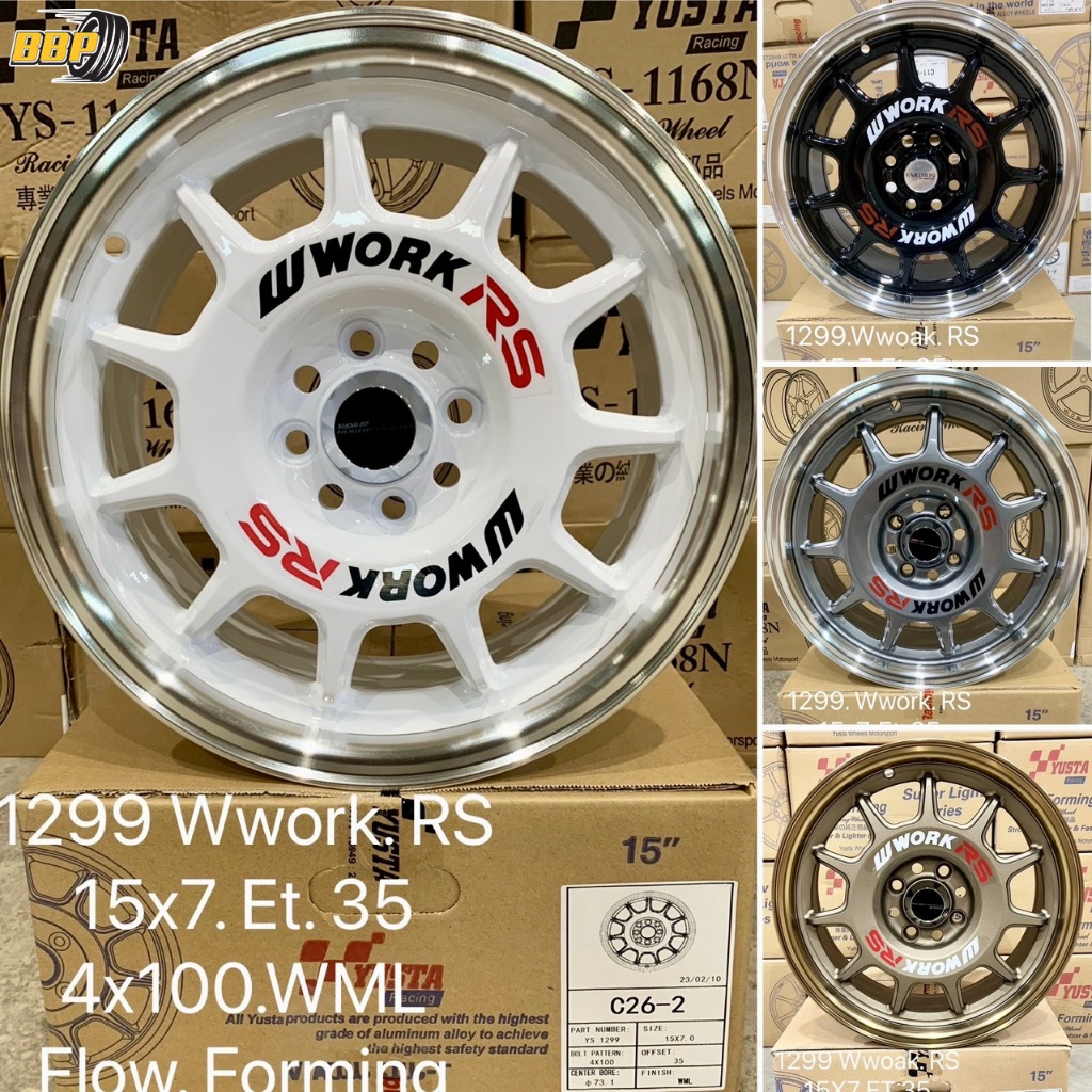 แม็กขอบ 15 Yusta W-Work RS 4/100 (4ล้อ) งานล้อเบา