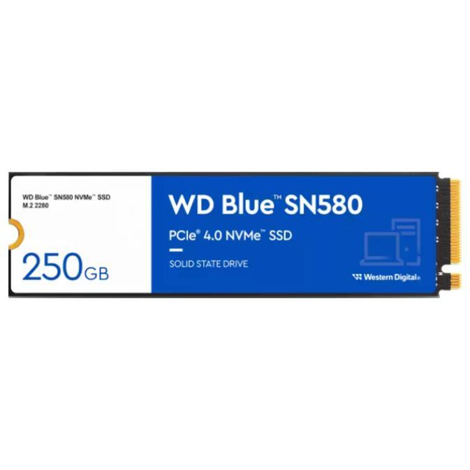 WD SSD Blue SN580 250GB NVMe PCIe Gen4 Read 4000MB/S, Write 2000MB/S, 5YEAR *WDS250G3B0E*