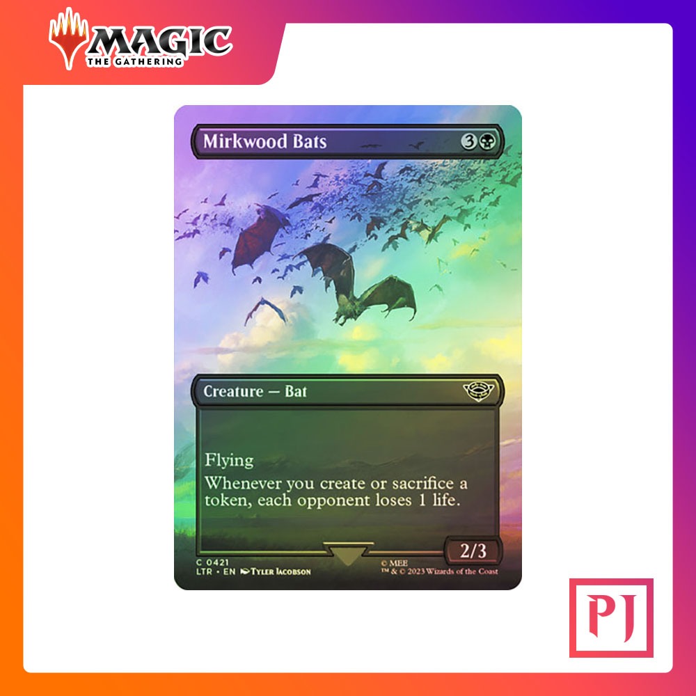 [MTG] Mirkwood Bats (Borderless) [LTR] [BLACK] [COMMON] [FOIL] [ENG] (การ์ดเมจิค / Magic the Gathering)