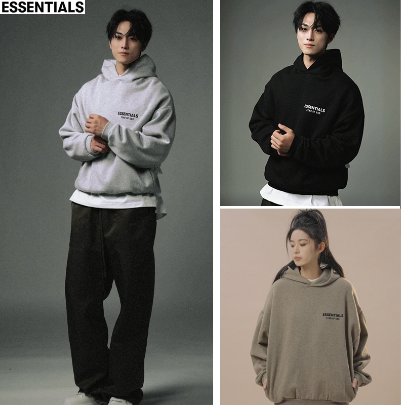 New เสื้อฮู้ด Fear Of God Essentials Hoodie แท้100% สําหรับผู้ชาย และผู้หญิง หลวมเสื้อฮู้ด