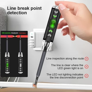 2-in-1 ปากกาทดสอบแรงดันไฟฟ้า แบบไม่สัมผัส มีไฟ LED สองสี tester pen (แบน+แฉก)