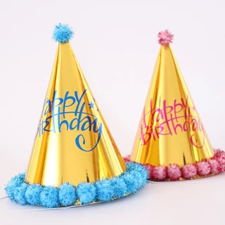 Big Party หมวกวันเกิด!หมวกแก๊ป ประดับขนเฟอร์ เหมาะกับงานปาร์ตี้วันเกิด สําหรับผู้ใหญ่ และเด็ก หมวกกระดาษ
