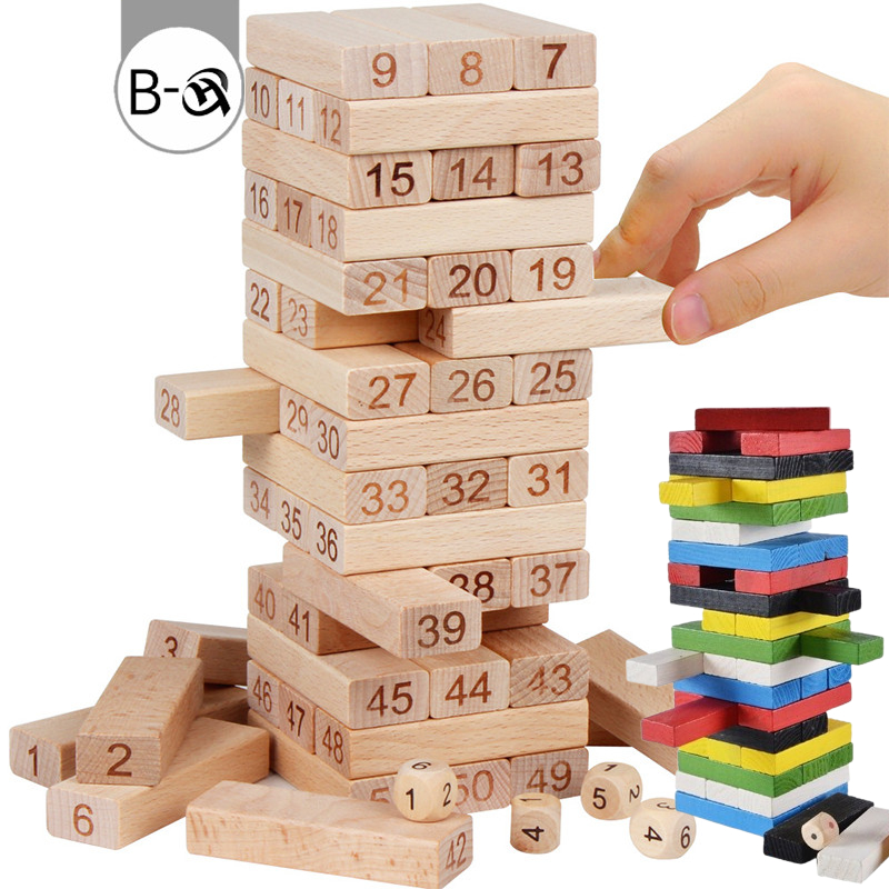 BHQ งานไม้เกมส์ต่อตึก บล็อกไม้ตึกถล่ม ของเล่นเสริมสร้างพัฒนาการ ฝึกสมาธิ เล่นได้ทุกเพศทุกวัย