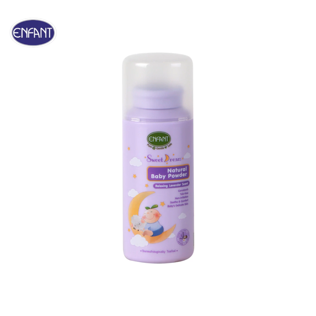 ENFANT (อองฟองต์) Sweet Dream Natural Baby Powder แป้งเด็ก สูตรธรรมชาติจากแป้งข้าวโพด ใช้ได้ตั้งแต่เด็กแรกเกิด 80g.