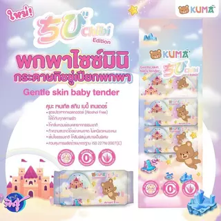 [แพค] Chibi by KUMA คุมะ ชิบิ กระดาษทิชชู่เปียกพกพา แพคละ 4 ห่อ ห่อบรรจุ 8 แผ่น ไซส์มินิพกพา