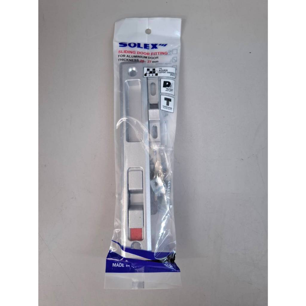 มือจับบานเลื่อน SOLEX  ประตู หน้าต่าง  มีกุญแจล็อค สีเงิน สีขาว อุปกรณ์ประตู มีจุญแจล็อค 2KLL - รูปที่ 4