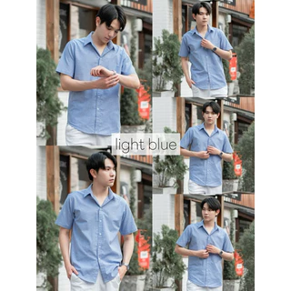 เสื้อเชิ้ตแขนสั้นชาย เชิ้ตคอปก ผ้าOXFORD หลากสี Sz.40-48