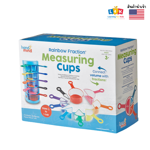 [อายุ 3+] ชุดถ้วยตวง เซตสีรุ้ง 9 ชิ้น (Rainbow Fraction : Measuring Cups 9-Piece Set) [Hand2Mind]
