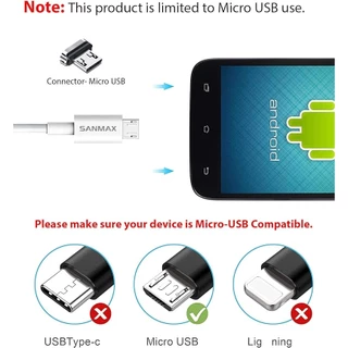 (รับประกัน 1 ปี）sanmax หัวชาร์จ 15w สายชาร์จ micro fast charging สำหรับ samsung S7/S7 E/S6/Note5/4 /S4/S3