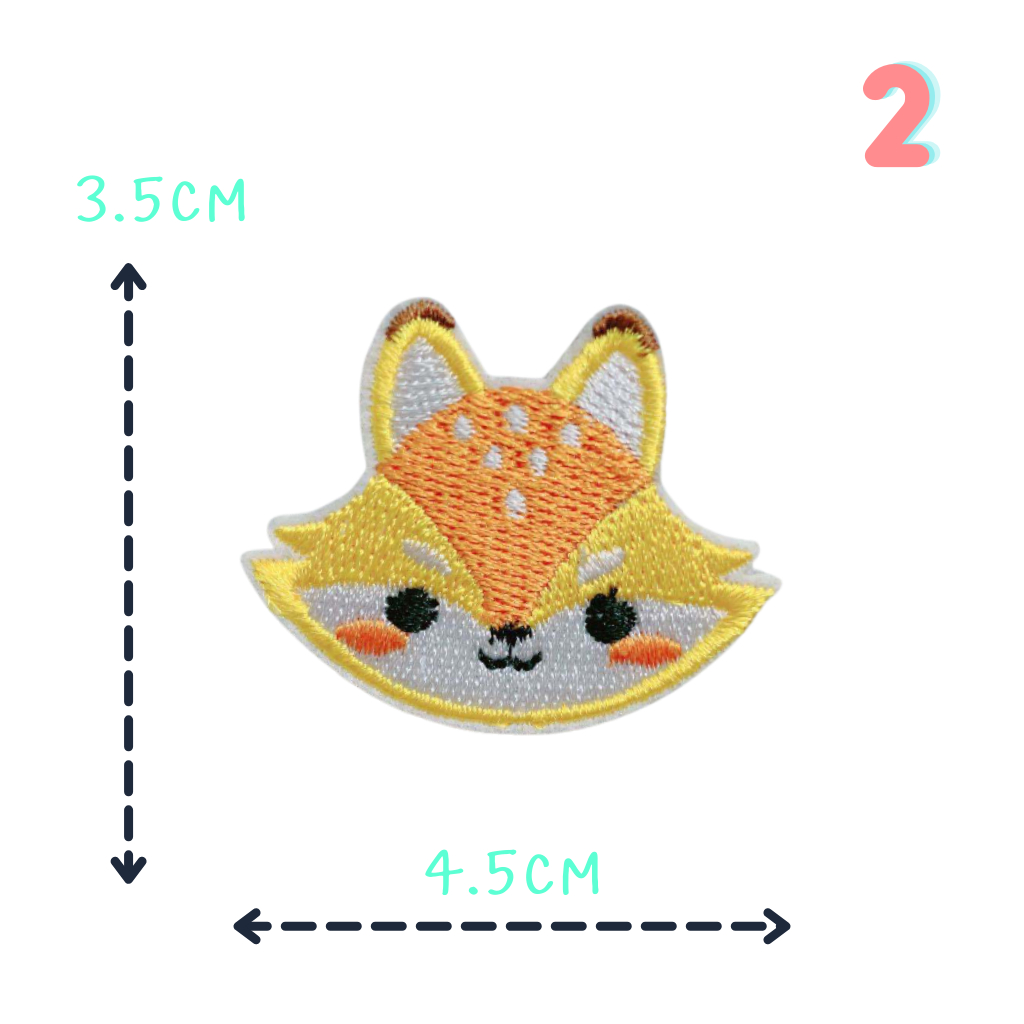 😄ตัวรีดติดเสื้อชุดที่ C42😄 ลายหน้าสัตว์ สิงโต แมว ยีราฟ จิ้งจอก กระต่าย และอื่นๆ  ด้านหลังมีกาวสามารถรีดติดผ้าได้เลยค่ะ - รูปที่ 2