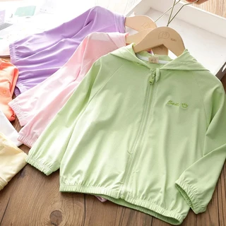 Babyonline(Y354)I5/0F0R (ส่งด่วน1วัน)เสื้อคลุมกันแดดกันUVแขนยาวมีหมวกสำหรับเด็ก มีซิป ป้องกันแสงแดด