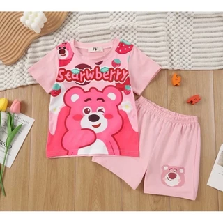 BB078 ชุดเด็กแขนสั้น ขาสั้น ลายการ์ตูน น่ารัก สีสวย ผ้านิ่มเด้ง เซตลูกสาว ลูกชาย