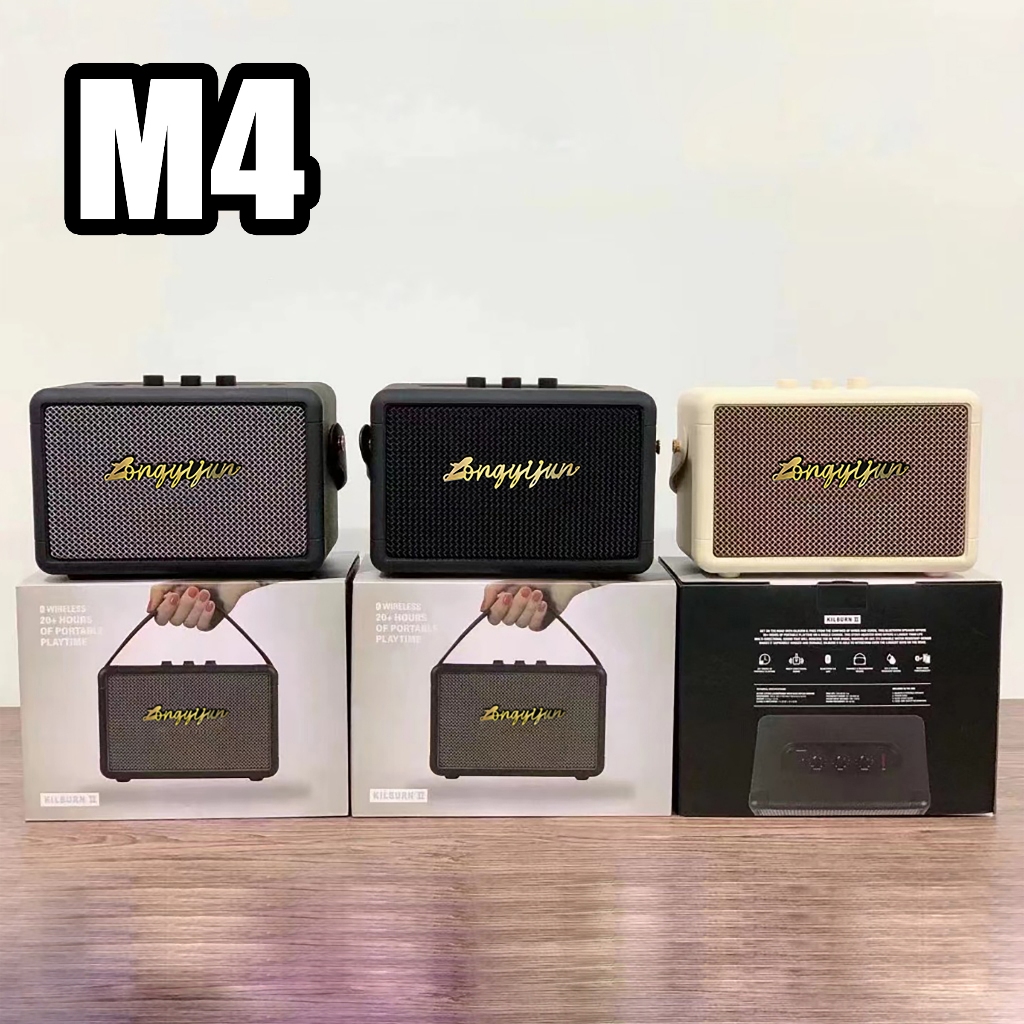 ลำโพงบลูทูธ รุ่น M4 สไตล์เรโทร 55 วัตต์ เชื่อมต่อ 2 ตัวได้ ประกัน 1 ปี เสียงดีมาก
