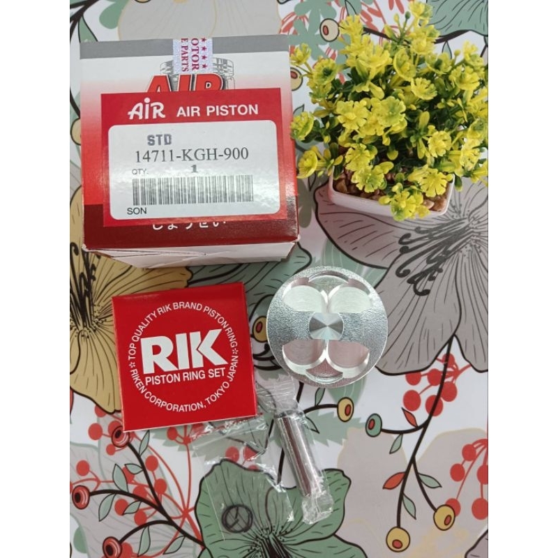 ชุดลูกสูบ โซนิค 58-62 มิลสลัก13 พร้อมหลบวาล์ว 4วาล์วใส่ w110i ไม่มีชักหลบวาล์ว 19/17