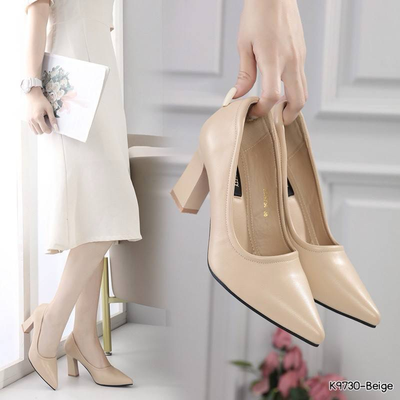 ⭐️พร้อมส่ง⭐️KITEPRETTY รุ่น K9730 รองเท้าคัชชูทำงาน หนังนิ่ม ส้นสูง 3 นิ้ว ปลายแหลม Size 35-40
