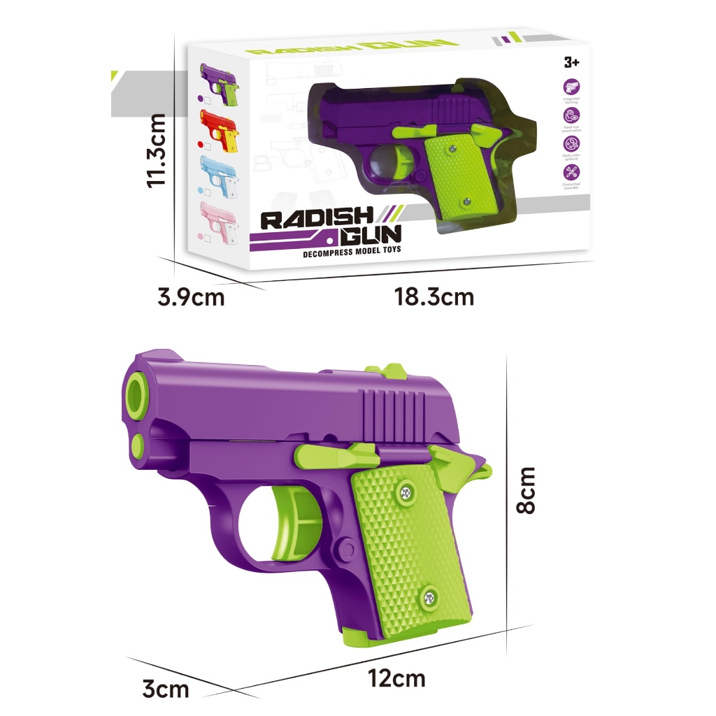 (กล่องใหญ่) ปืนของเล่น 3D ขนาดเล็ก ถอดประกอบได้ ของเล่นคลายเครียด สําหรับเด็ก 3D