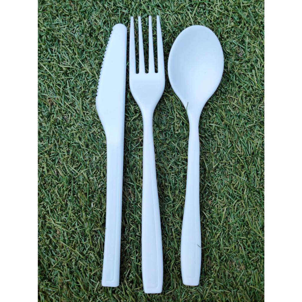สายการบิน ช้อน ส้อม มีด spoon fork knife ชุดราคาประหยัด ชุดช้อนกักตัว Covid-19 ช้อนพลาสติก ทนแรงกด ไม่บาดปาก