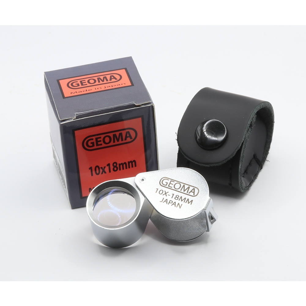 กล้องส่องพระ / ส่องจิวเวอรรี่ GEOMA 10x18mm Triplet Loupe สีเงิน เลนส์แก้ว 3 ชั้น มัลติโค๊ตตัดแสง