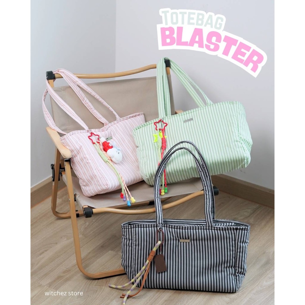 Witchez Blaster Tote Bag กระเป๋าผ้านุ่มนิ่ม มีซิป(ไม่แถมพวงกุญแจ) กระเป๋าใส่macbook