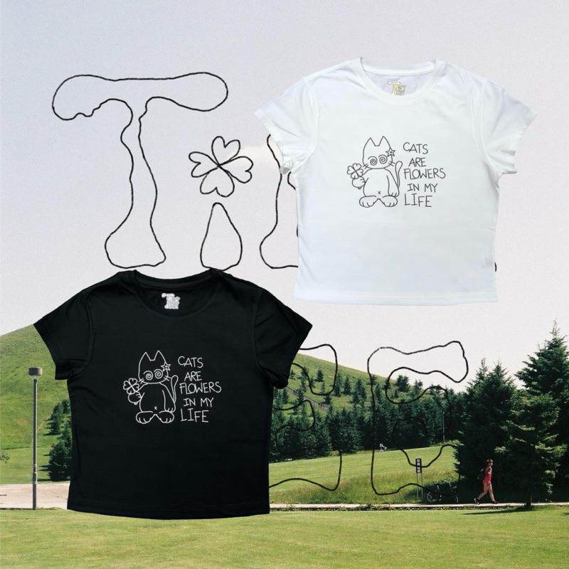 cats are flowers in my life baby tee