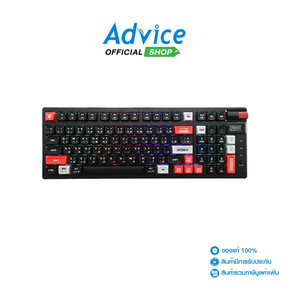 FANTECH WIRELESS/BLUETOOTH KEYBOARD (คีย์บอร์ด) MK918 BLACK - RED-SWITCH - A0166718