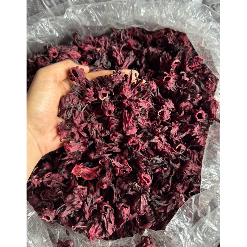 ดอกกระเจี๊ยบแดงแห้ง 500กรัม(ครึ่งกิโลไทย) กระเจี๊ยบแห้งคัดเกรดดอกสวย