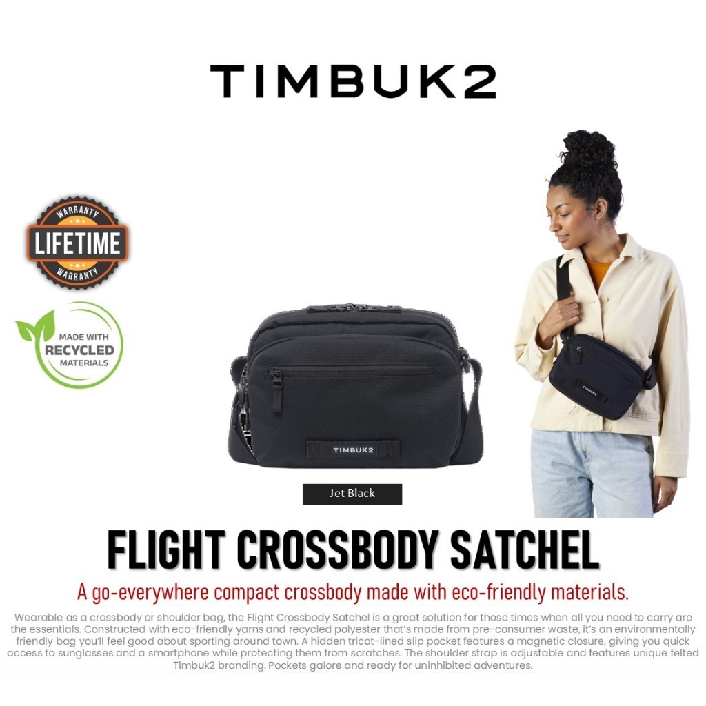 Timbuk2 FLIGHT CROSSBODY SATCHEL - Jet Black (1075-3-6114) OS กระเป๋าสะพาย คาดอก คาดเอว