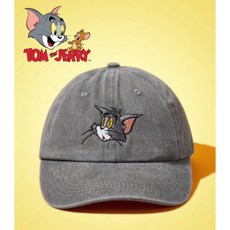 [พร้อมส่ง🇹🇭] หมวก TOM & JERRY Embroidered Baseball Cap 💯%ลิขสิทธิ์แท้