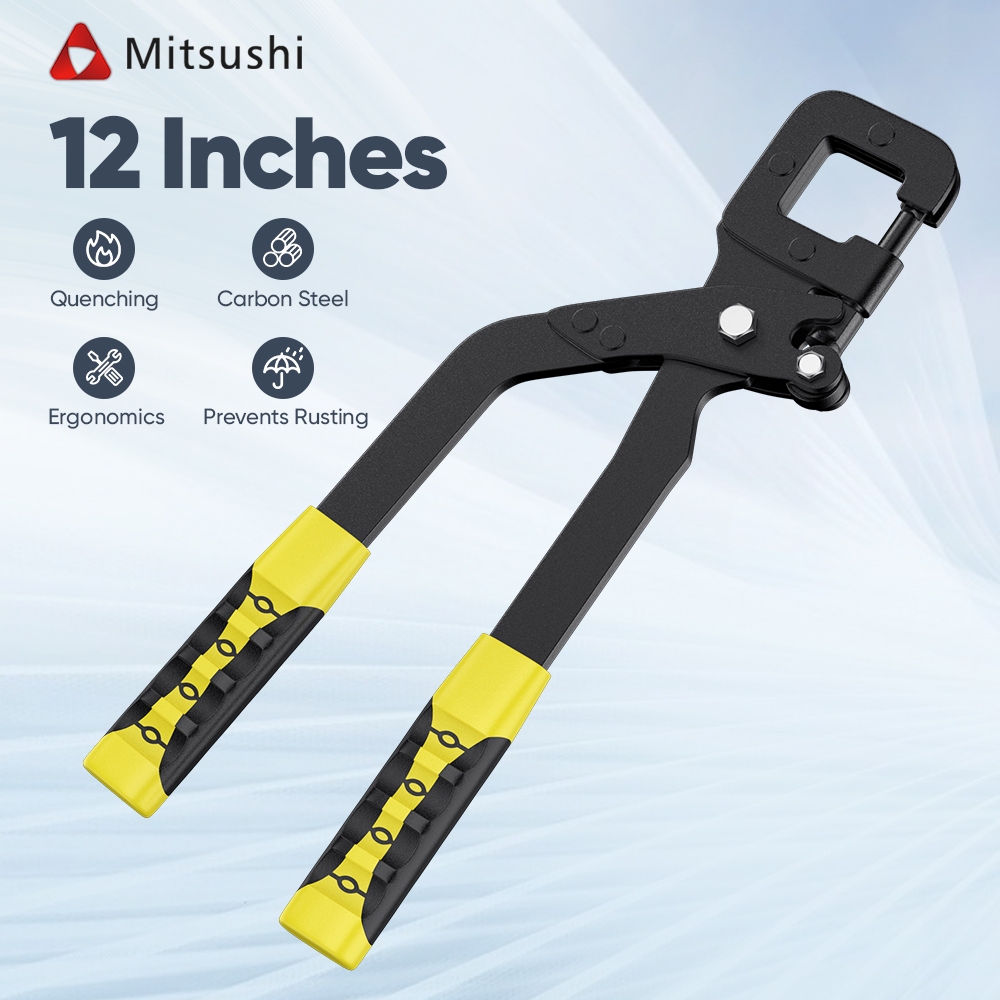 Mitsushi คีมย้ำโครงซีลาย 14นิ้ว คีมย้ำสายไฟ ครื่องมือติดตั้งและยึดกระดูกงู เครื่องเจาะ คีมกระดูกงูเหล็กเบา คีมเจาะเพดาน