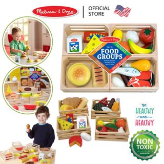(ของแท้ USA) ของเล่นอาหารครบหมู่ ผักผลไม้ Wooden Food Groups…