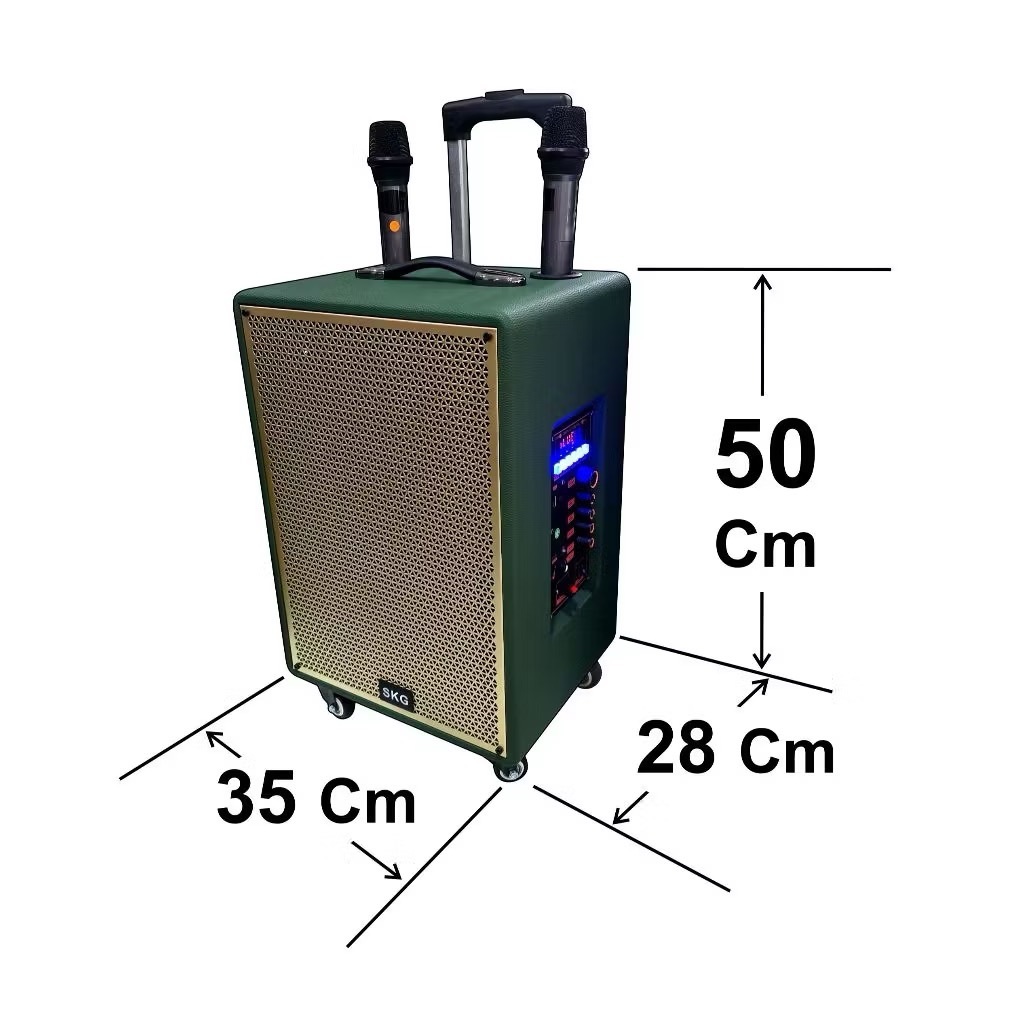 SKG ลำโพง บลูทูธ ล้อลาก 12นิ้ว 40W RMS. ไมค์ลอย 2ตัว เสียงดี เบสแน่น รุ่น KG-078 สีเขียว ราคา ถูกที่สุด ดีลบีเคเค แกลเลอรีภาพที่ 3