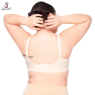 Sgarlet Jolie bra เสื้อในไซส์ใหญ่ไร้รอยต่อไร้โครง เก็บกระชับ ผ้าพลางเนินอก สีเนื้อ/ฟ้าอมเทา MB1524