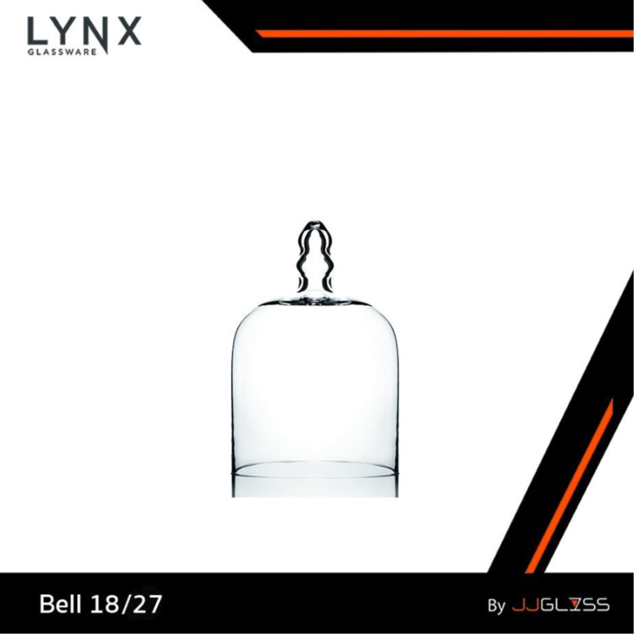 JJGLASS - (LYNX) BELL 18/27 -  ครอบแก้ว แฮนด์เมด เนื้อใส สำหรับครอบเค้กและขนม ใช้ในงานขันหมาก พิธีแต่งงาน