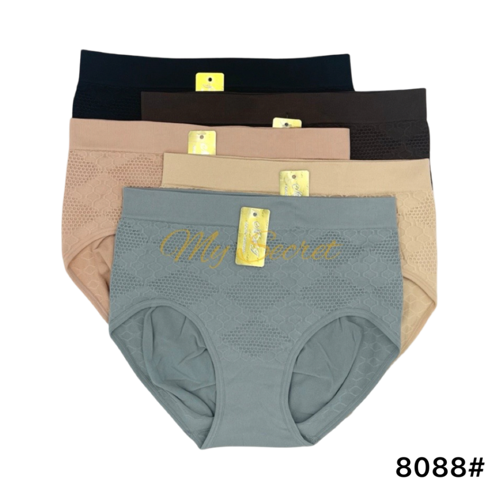 กางเกงในเก็บพุง ผ้าทอ ไร้ตะเข็บ เอวสูง 8088#