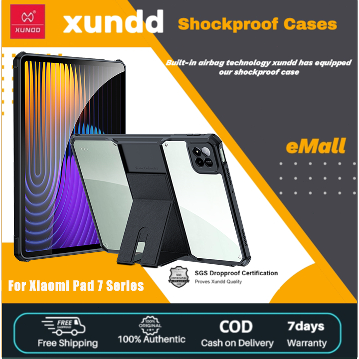 Xundd เคส ใช้สำหรับ Xiaomi pad 8 Pro Case Xiaomi pad 7 Pro เคสป้องกันการกันกระแทก มีขาตั้ง วัสดุ TPU+ฝาหลังอะคริลิคใส