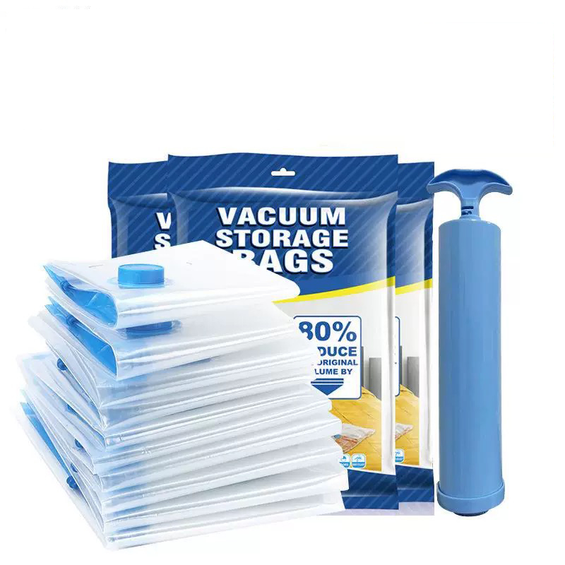ถุงสูญญากาศสีใส จัดเก็บเสื้อผ้าและผ้านวม จัดระเบียบกระเป๋าเดินทาง Vacuum Bag